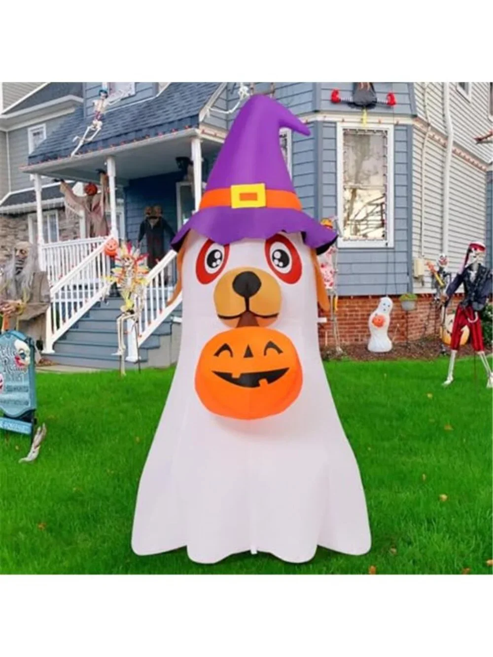 6.2 FT Halloween Inflatables Dog Outdoor Decorations Blow Up Yard Cute